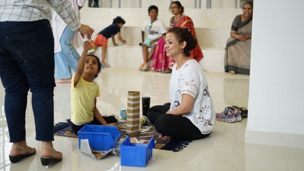 best alternative schools in bangalore ekya nava kids playing with their parents