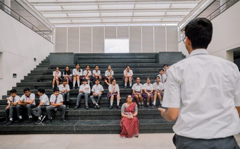 best igcse schools in bangalore eka nava senior students class with teacher